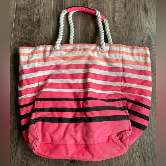 Victoria’s Secret pink, white and black beach bag tote - Picture 6 of 11